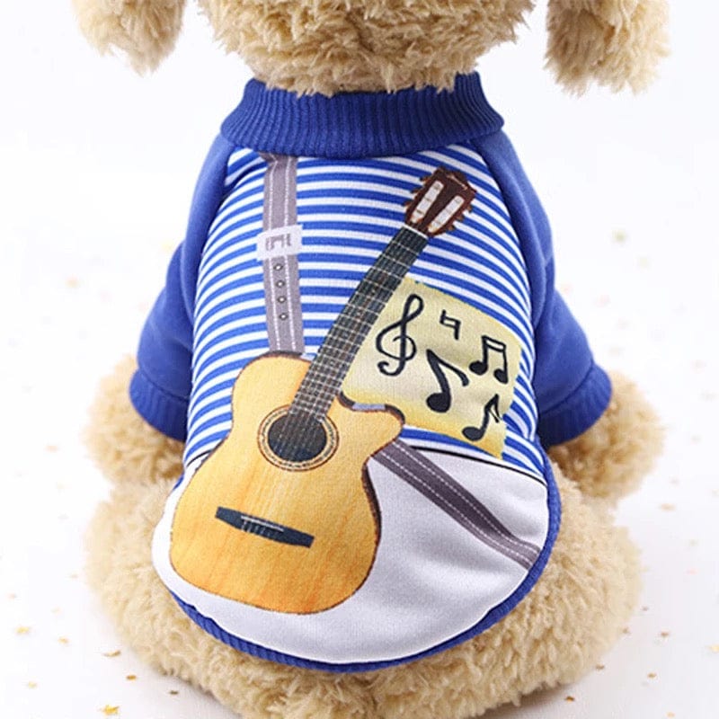 KUTKUT Guitarist Music Fashion Fleece Soft Sweatshirt for Small Puppy and Cat-T-Shirt-kutkutstyle
